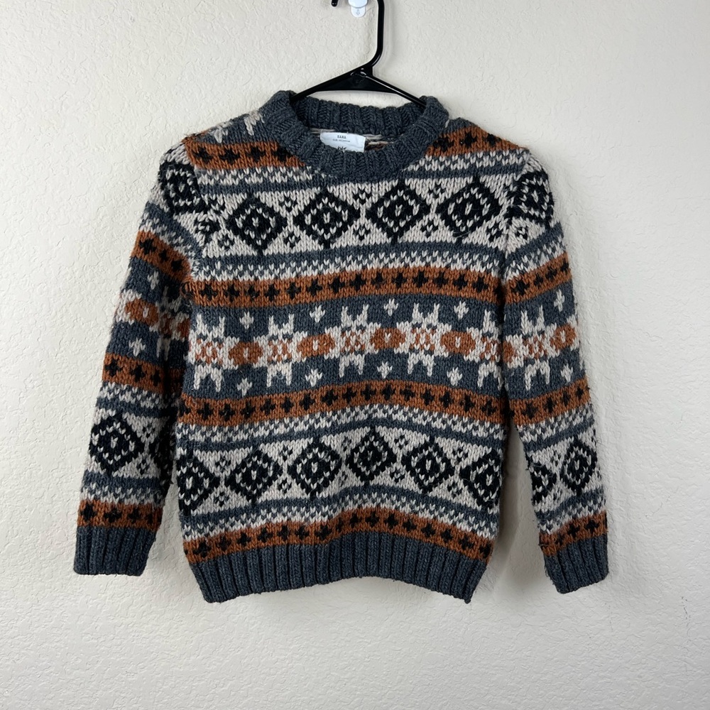 Zara Kids Fair Isle Knit Collection Sweater Size 9 unisex